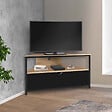 ID MARKET - Meuble TV 100 cm d'angle BOSTON avec placard noir design industriel - vignette