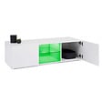 ID MARKET - Meuble TV 113 cm ELI blanc étagère en verre avec LED - vignette