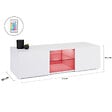 ID MARKET - Meuble TV 113 cm ELI blanc étagère en verre avec LED - vignette