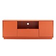 OVIALA - Meuble TV moderne rectangulaire L140 cm orange - Ruben - vignette