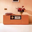 OVIALA - Meuble TV moderne rectangulaire L140 cm orange - Ruben - vignette