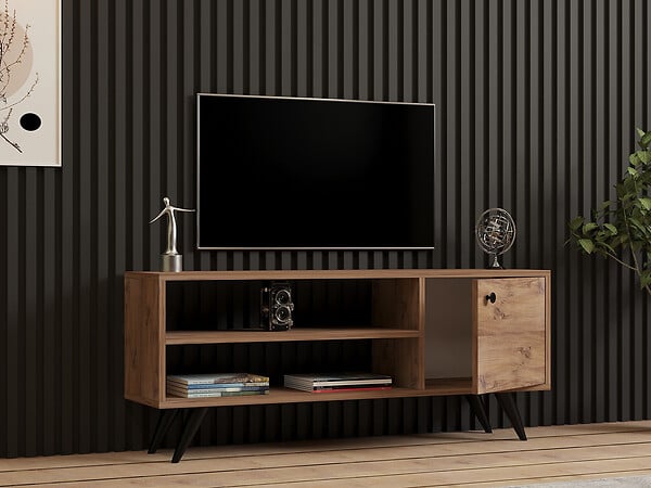 HABITAT ET JARDIN - Meuble TV en bois "Jena" - 120 x 29 x 50 cm - Pin Atlantique - large