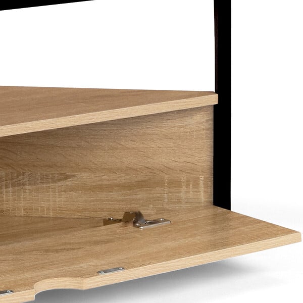 ID MARKET - Meuble TV 100 cm d'angle DETROIT avec placard design industriel - large