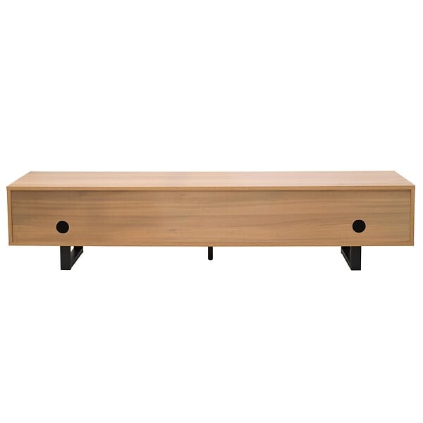 OVIALA - Meuble TV 2 portes rectangulaire L160 cm bois clair - Julio - large