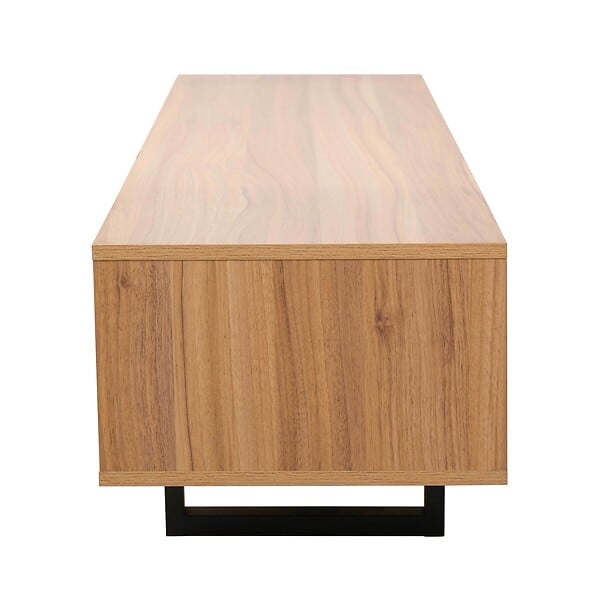OVIALA - Meuble TV 2 portes rectangulaire L160 cm bois clair - Julio - large