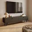 OVIALA - Meuble TV 160 cm mélaminé  gris - Jim - vignette