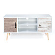 ID MARKET - Meuble TV 113 cm scandinave BAHIA 2 portes - vignette