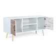ID MARKET - Meuble TV 113 cm scandinave BAHIA 2 portes - vignette