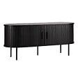 OVIALA - Meuble TV en mélaminé et acier 120 cm noir - Marius - vignette