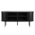 OVIALA - Meuble TV en mélaminé et acier 120 cm noir - Marius - vignette