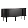 OVIALA - Meuble TV en mélaminé et acier 120 cm noir - Marius - vignette