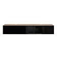 ID MARKET - Meuble TV 180 cm suspendu ELIO 2 portes bois et noir - vignette