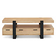 ID MARKET - Meuble TV 140 cm PHOENIX avec tiroirs bois et noir - vignette
