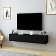 HABITAT ET JARDIN - Meuble TV en bois "Denby" - 160 x 31 x 29 cm - Noir - vignette