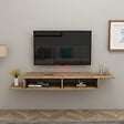 HABITAT ET JARDIN - Meuble TV en bois "Muson" - 120 x 29 x 18 cm - Pin Atlantique - vignette