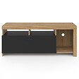 ID MARKET - Meuble TV 110 cm MALO bois et placard noir - vignette