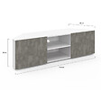ID MARKET - Meuble TV 110 cm d'angle ELI blanc portes effet béton - vignette
