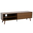 OVIALA - Meuble TV 1 porte rectangulaire L160 cm marron - Jena - vignette
