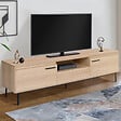 ID MARKET - Meuble TV 180 cm SEATTLE avec rangements design industriel - vignette