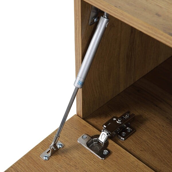 OVIALA - Meuble TV suspendu 120 cm industriel bois  - Jessy - large