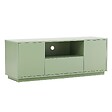 OVIALA - Meuble TV moderne rectangulaire L140 cm vert - Ruben - vignette