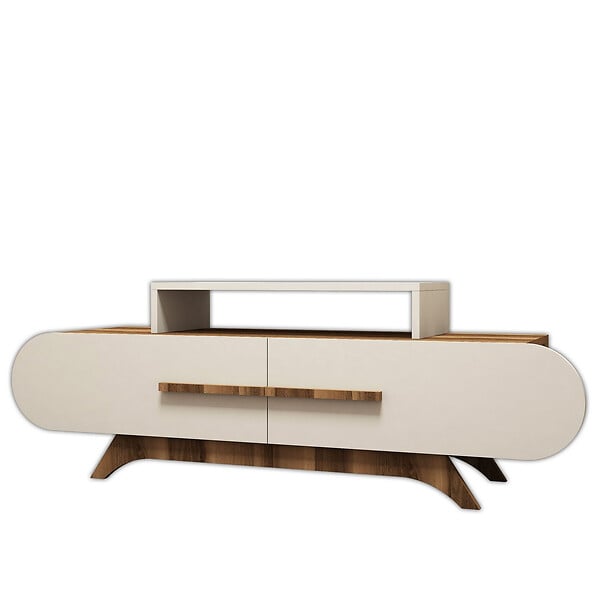 HABITAT ET JARDIN - Meuble TV en bois "Rose" - 145 x 36 x 49 cm - Crème de noix - large