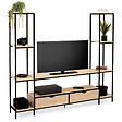 ID MARKET - Ensemble meuble TV 164 cm DETROIT avec étagères design industriel - vignette