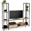 ID MARKET - Ensemble meuble TV 164 cm DETROIT avec étagères design industriel - vignette
