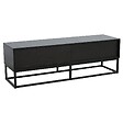 OVIALA - Meuble TV 2 portes rectangulaire L140 cm noir - Jasper - vignette
