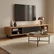 OVIALA - Meuble TV 160 cm effet bois clair - Jake - vignette