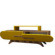 HABITAT ET JARDIN - Meuble TV en bois "Rose" - 145 x 36 x 49 cm - NoyerJaune - vignette