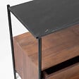 OVIALA - Meuble TV en marbre avec rangement en acacia massif 152 cm - Mona - vignette