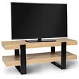 ID MARKET - Meuble TV 114 cm double plateau PHOENIX bois et noir - vignette