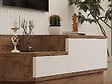 HABITAT ET JARDIN - Meuble TV en bois "Barko" - 160 x 35 x 35 cm - Pin atlantiqueBlanc - vignette