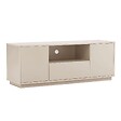 OVIALA - Meuble TV moderne rectangulaire L140 cm écru - Ruben - vignette