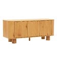 OVIALA - Meuble TV scandinave 3 portes L120 cm bois clair - Dario - vignette