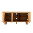 OVIALA - Meuble TV scandinave 3 portes L120 cm bois clair - Dario - vignette