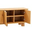 OVIALA - Meuble TV scandinave 3 portes L120 cm bois clair - Dario - vignette