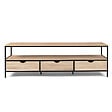 ID MARKET - Meuble TV 160 cm DETROIT 3 tiroirs design industriel - vignette