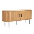 OVIALA - Meuble TV en mélaminé et acier 120 cm beige - Marius - vignette