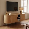 OVIALA - Meuble TV en mélaminé et acier 120 cm beige - Marius - vignette