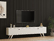 HABITAT ET JARDIN - Meuble TV en bois "Paris" - 160 x 25 x 40 cm - Blanc - vignette