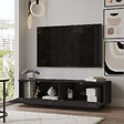 HABITAT ET JARDIN - Meuble TV en bois "FN1" - 140 x 35 x 38 cm - Noir - vignette