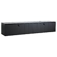 OVIALA - Meuble TV suspendu 160 cm moderne noir - Holly - vignette