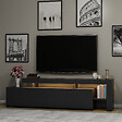 HABITAT ET JARDIN - Meuble TV en bois "Beliz" - 192 x 37 x 53 cm - Anthracite - vignette