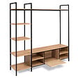 ID MARKET - Ensemble meuble TV 170 cm DETROIT avec étagères design industriel - vignette
