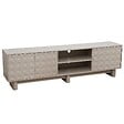 OVIALA - Meuble TV rectangulaire 3 portes L200 cm beige - Octave - vignette