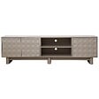 OVIALA - Meuble TV rectangulaire 3 portes L200 cm beige - Octave - vignette