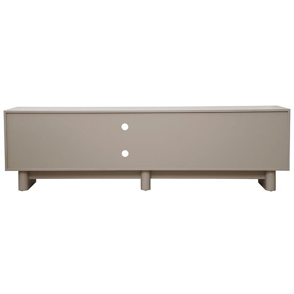 OVIALA - Meuble TV rectangulaire 3 portes L200 cm beige - Octave - large