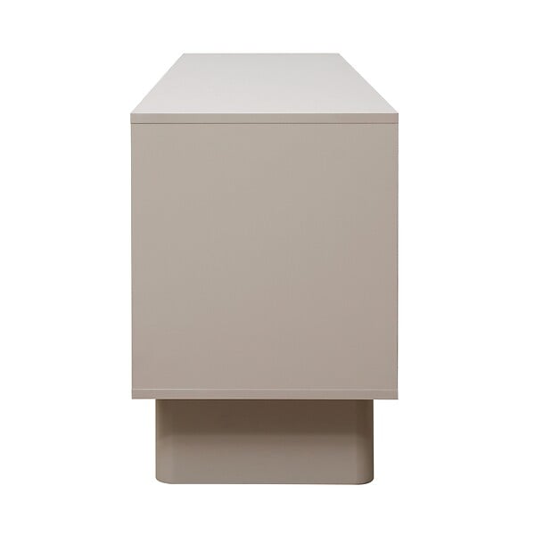 OVIALA - Meuble TV rectangulaire 3 portes L200 cm beige - Octave - large
